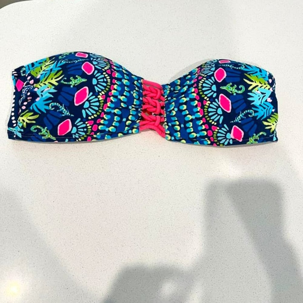 Lilly Pulitzer Sandy Lattice Glow and Flow Bikini top size 8